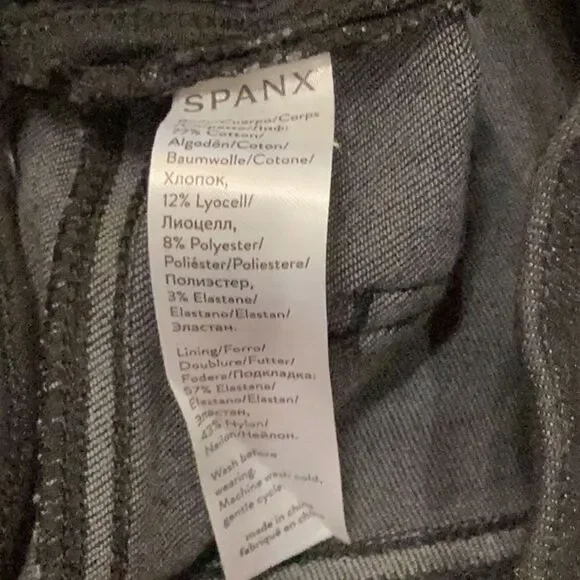 SPANX Women's Distressed Denim Skinny Pants black Small - Picture 8 of 9